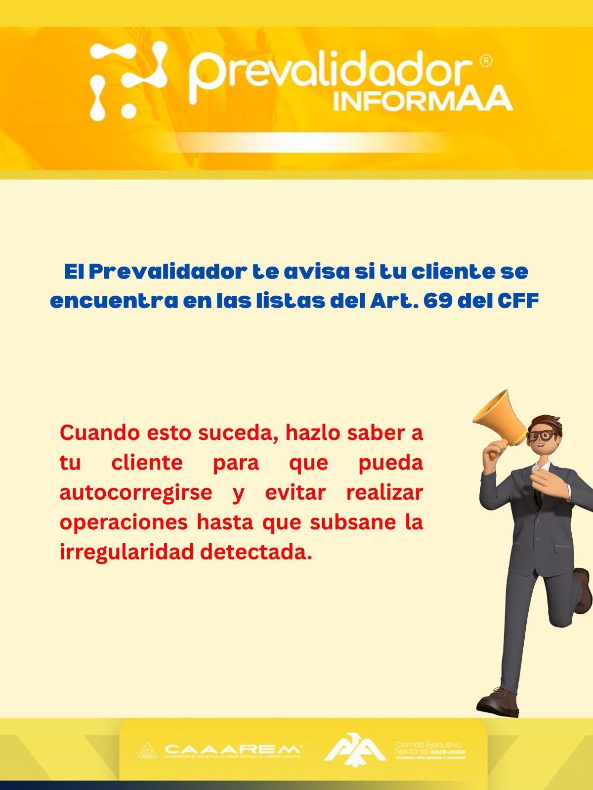 Alerta del Prevalidador: Listas del Art. 69 CFF