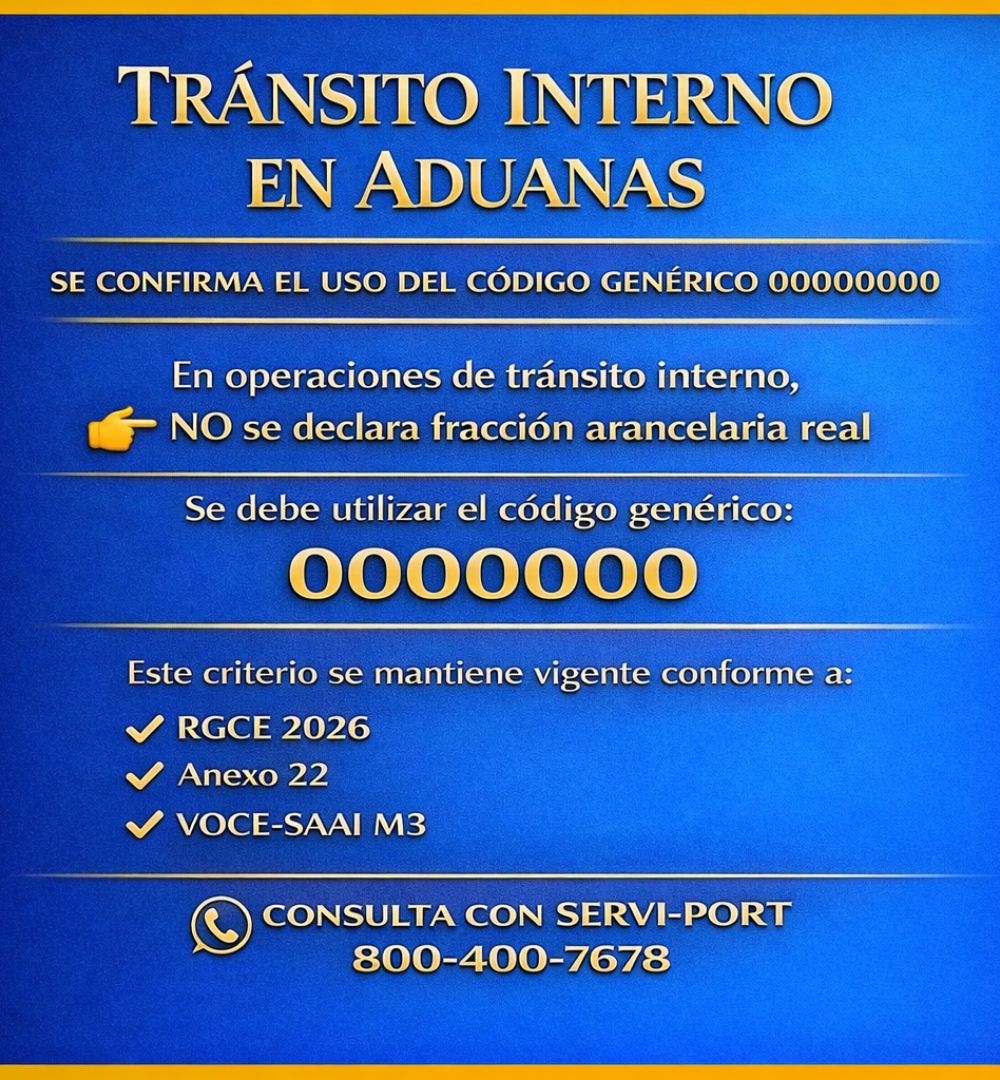 TRÁNSITO INTERNO: ¿SE DECLARA FRACCIÓN ARANCELARIA O CÓDIGO GENÉRICO?